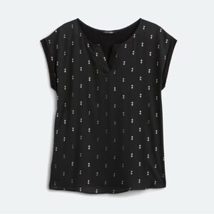 StitchFix Papermoon Reece Mixed Material Black Women's Top with Foil, Size XXL